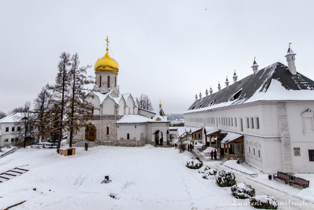 Nativity of Virgin Mary Cathedral and Tsar Alexis Palace in Zvenigorod in winter