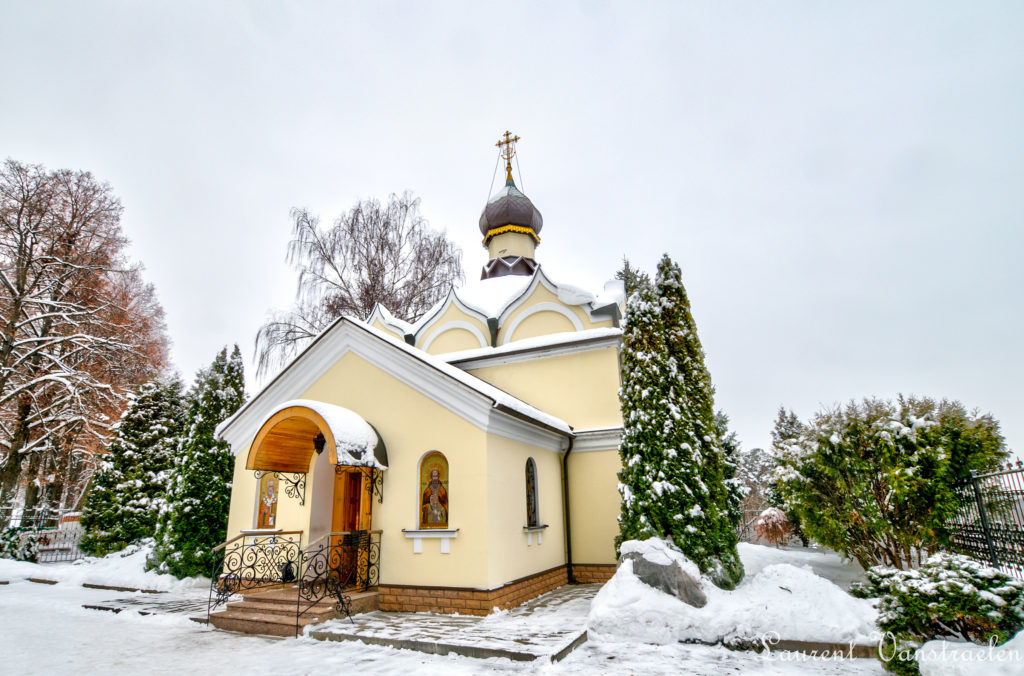 Epiphany church in Zvenigorod during a winter day of December