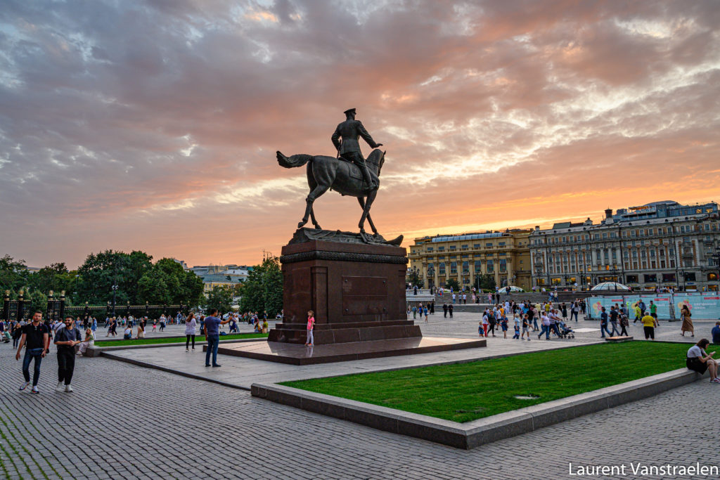 Statue of Marshal Zhukov on horseback